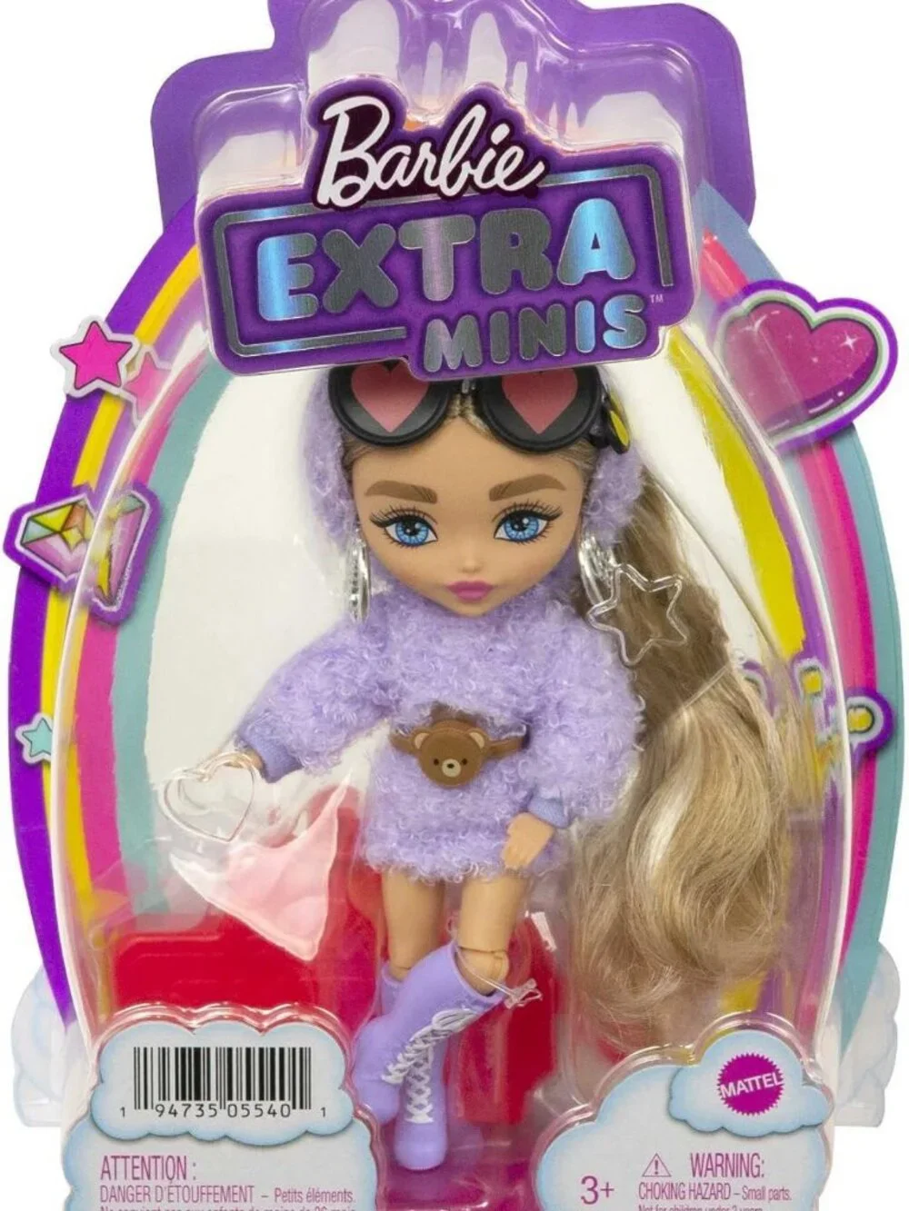 Fluffy Purple Fashion Mini Doll with Stand & Accessories - Perfect Gift for Kids